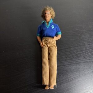 VTG 1968 Mattel Ken Doll Rooted Brown Hair Twist Waist Bendable Knees Made China